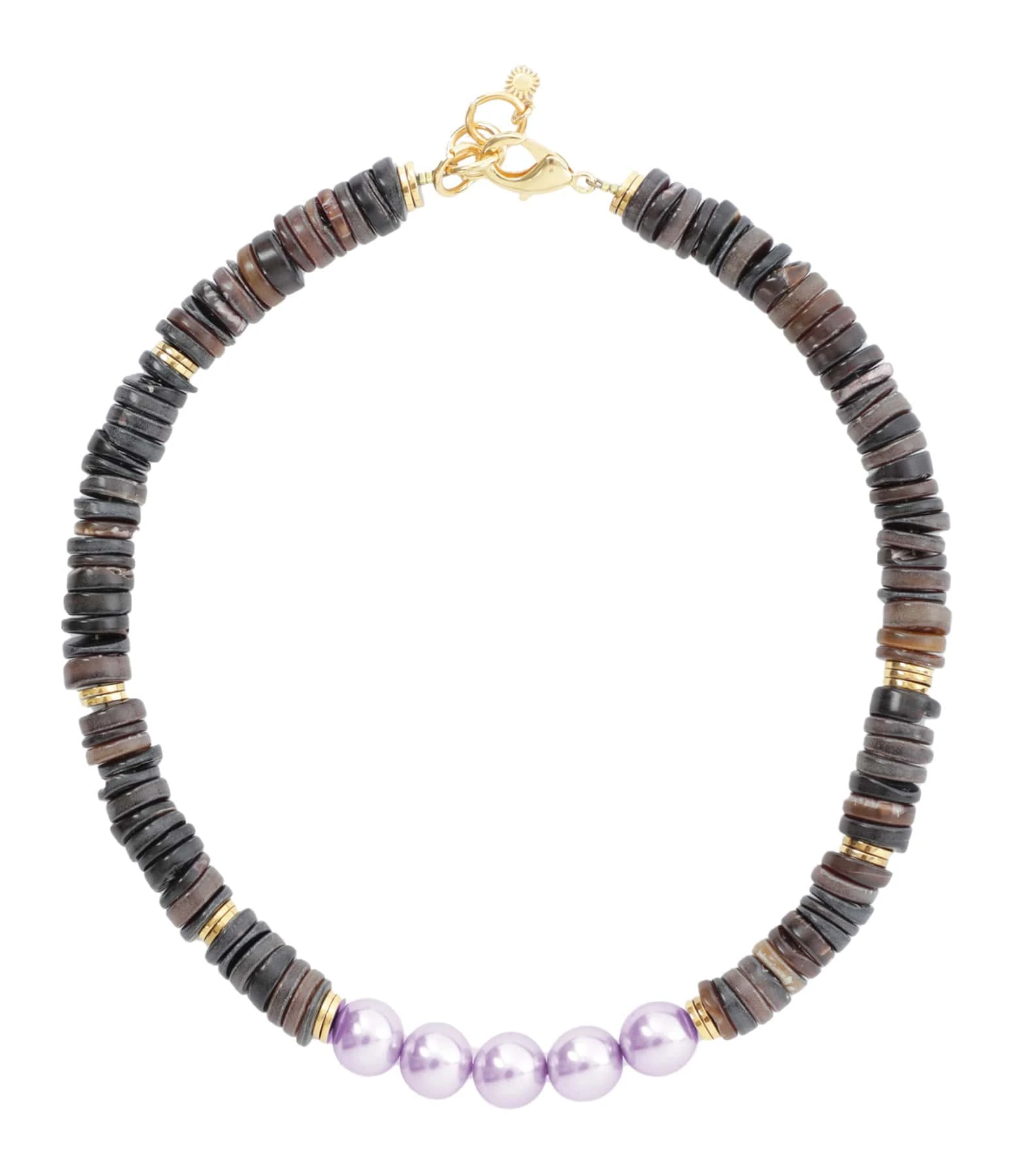 VADI JEWELS Collier Gaby Coquillage Perles Cristal Violet 1 VADI JEWELS Collier Gaby Coquillage Perles Cristal Violet