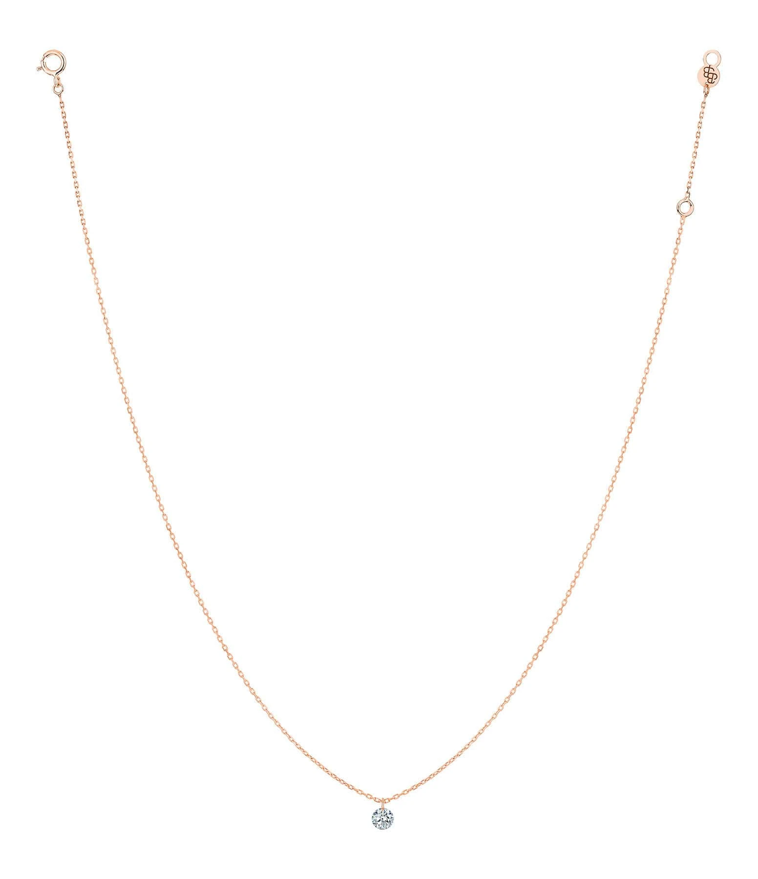 LA BRUNE & LA BLONDE Collier 360° Diamant Brillant 0,10 Or Rose 2 LA BRUNE & LA BLONDE Collier 360° Diamant Brillant 0,10 Or Rose – Image 2