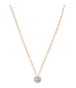 LA BRUNE & LA BLONDE Collier 360° Diamant Brillant 0,10 Or Rose