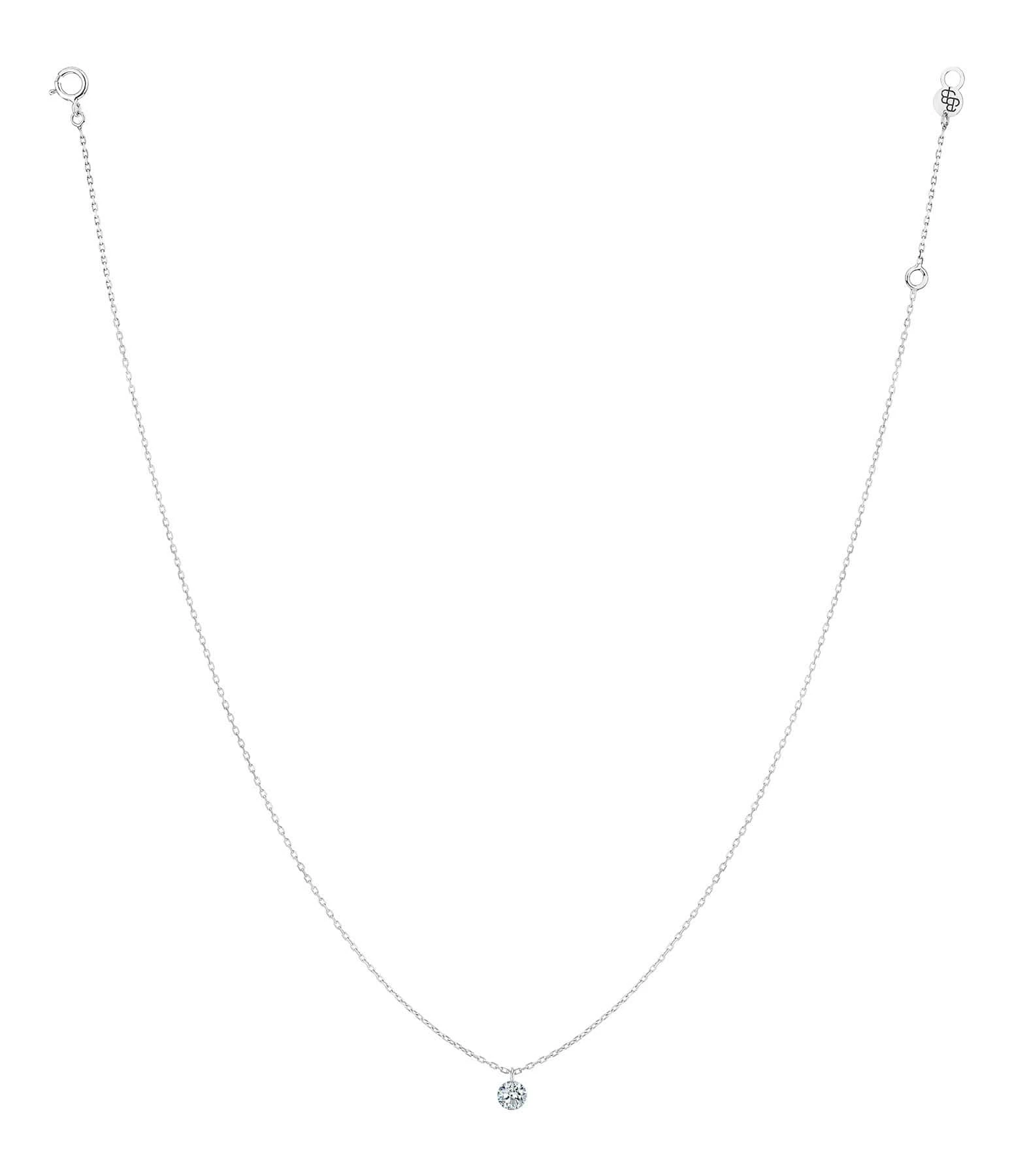 LA BRUNE & LA BLONDE Collier 360° Diamant Brillant 0,10 Or Blanc 2 LA BRUNE & LA BLONDE Collier 360° Diamant Brillant 0,10 Or Blanc – Image 2