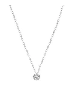 LA BRUNE & LA BLONDE Collier 360° Diamant Brillant 0,10 Or Blanc