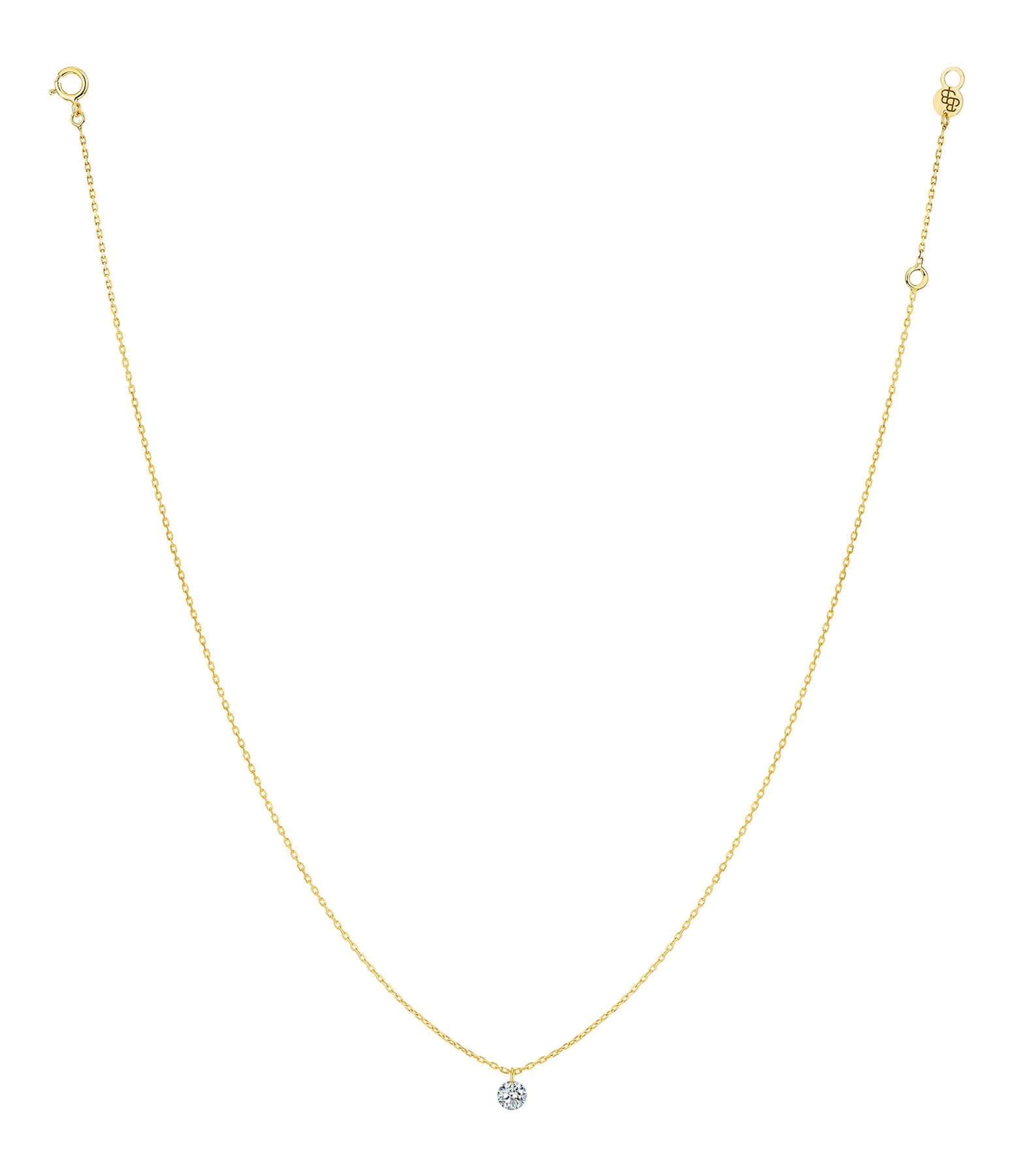 LA BRUNE & LA BLONDE Collier 360° Diamant Brillant 0,10 Or Jaune 2 LA BRUNE & LA BLONDE Collier 360° Diamant Brillant 0,10 Or Jaune – Image 2