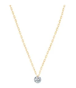 LA BRUNE & LA BLONDE Collier 360° Diamant Brillant 0,10 Or Jaune