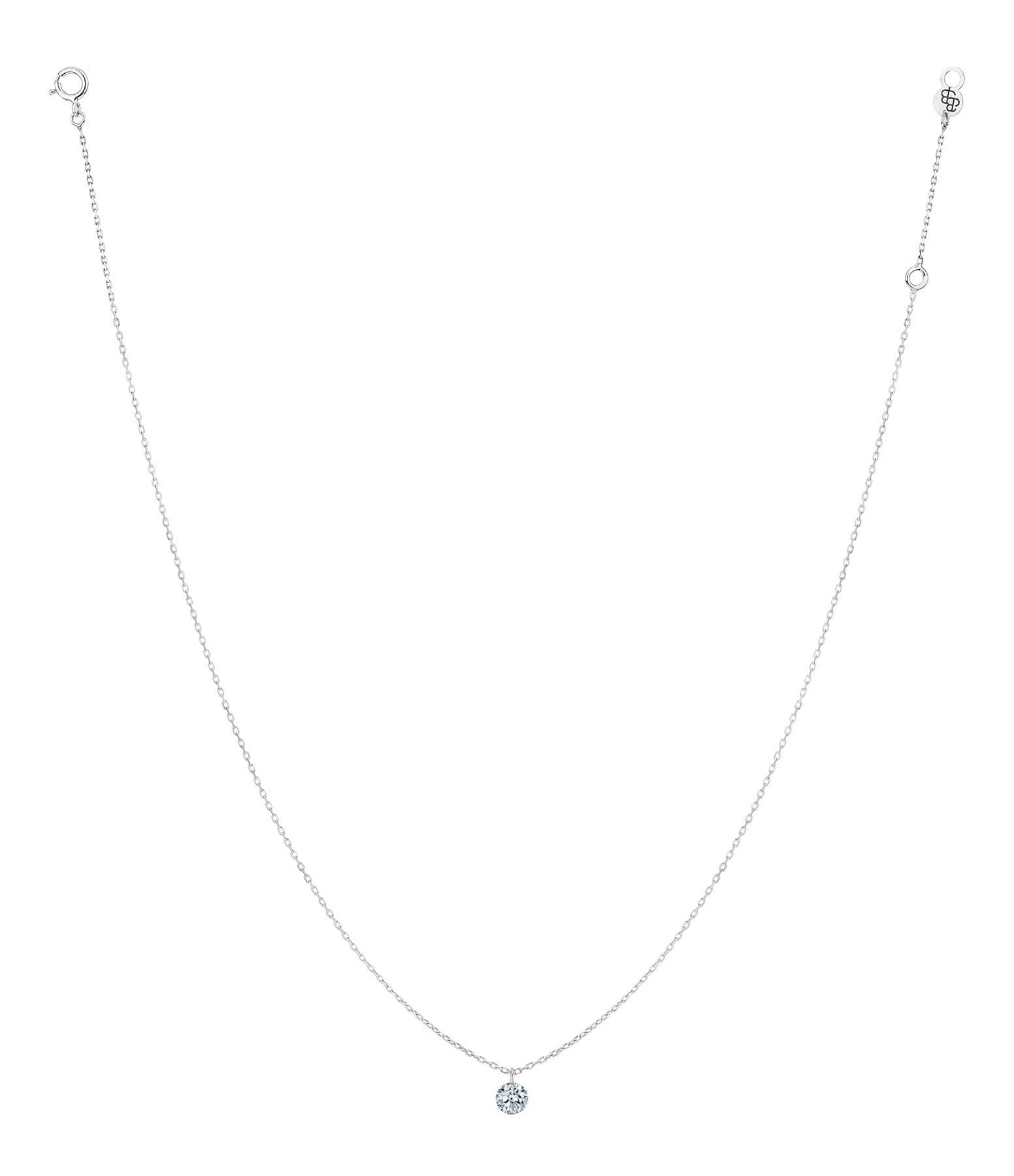 LA BRUNE & LA BLONDE Collier 360° Diamant Brillant 0,20 Or Blanc 2 LA BRUNE & LA BLONDE Collier 360° Diamant Brillant 0,20 Or Blanc – Image 2