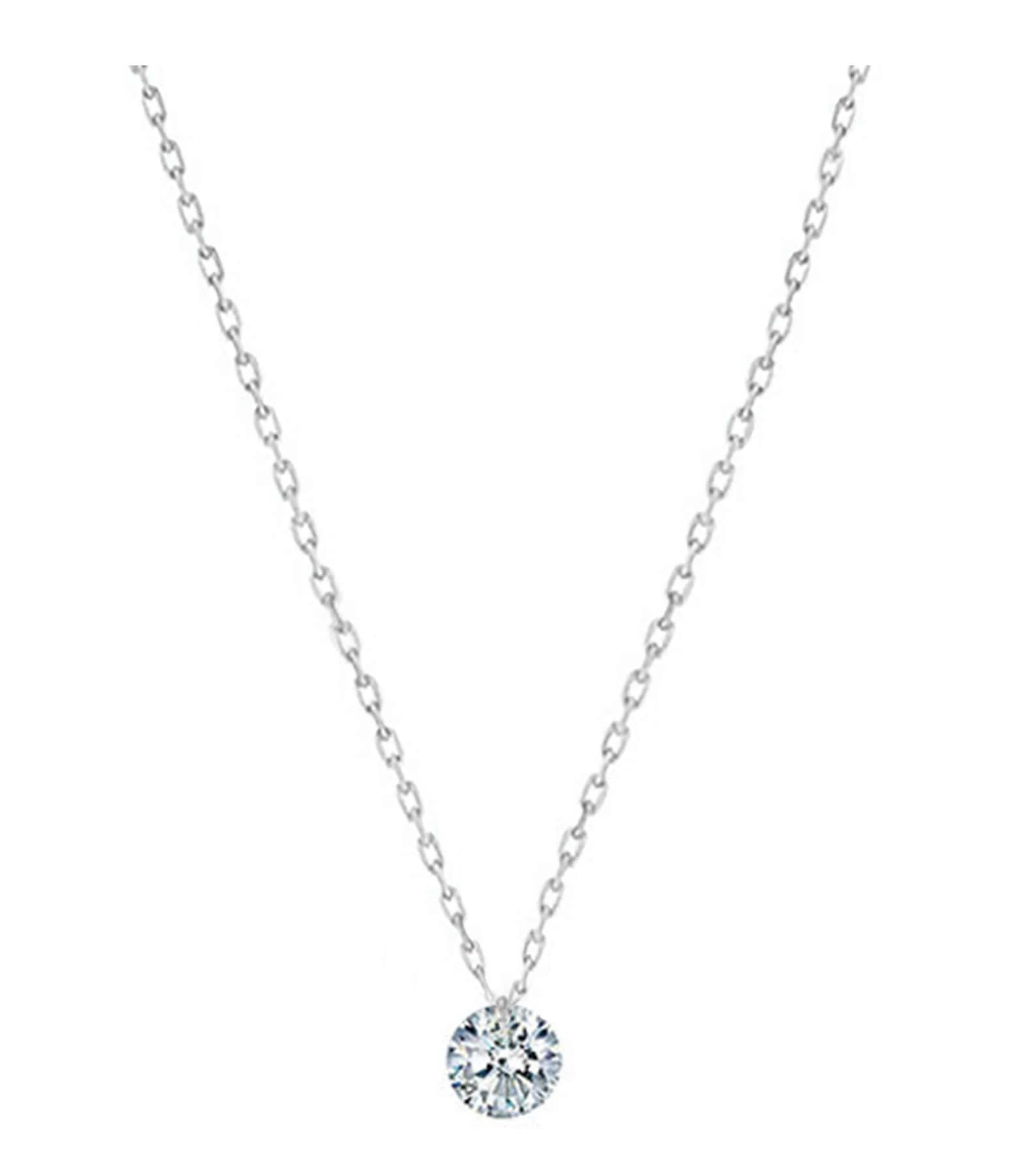 LA BRUNE & LA BLONDE Collier 360° Diamant Brillant 0,20 Or Blanc 1 LA BRUNE & LA BLONDE Collier 360° Diamant Brillant 0,20 Or Blanc