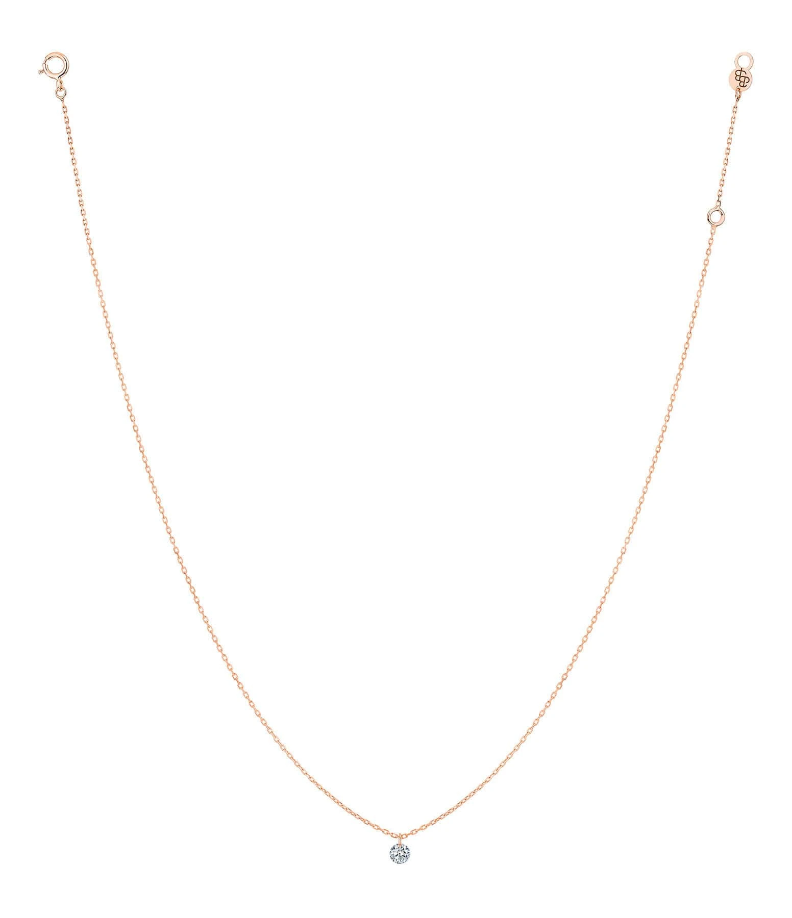 LA BRUNE & LA BLONDE Collier 360° Diamant Brillant 0,07 Or Rose 2 LA BRUNE & LA BLONDE Collier 360° Diamant Brillant 0,07 Or Rose – Image 2