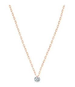 LA BRUNE & LA BLONDE Collier 360° Diamant Brillant 0,07 Or Rose