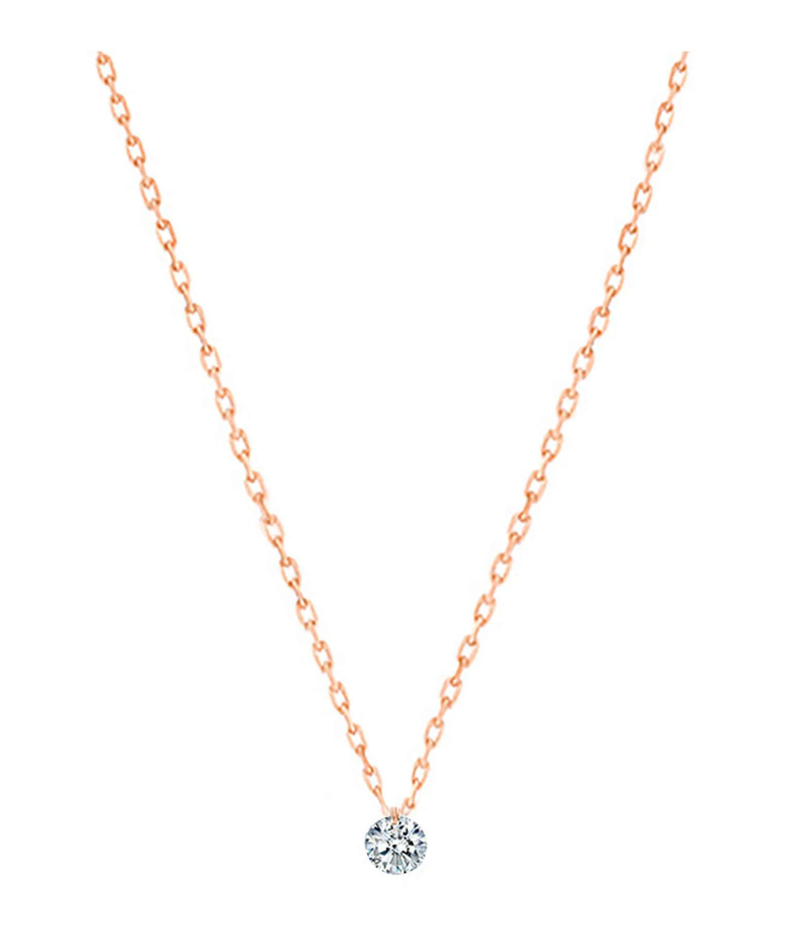 LA BRUNE & LA BLONDE Collier 360° Diamant Brillant 0,07 Or Rose 1 LA BRUNE & LA BLONDE Collier 360° Diamant Brillant 0,07 Or Rose