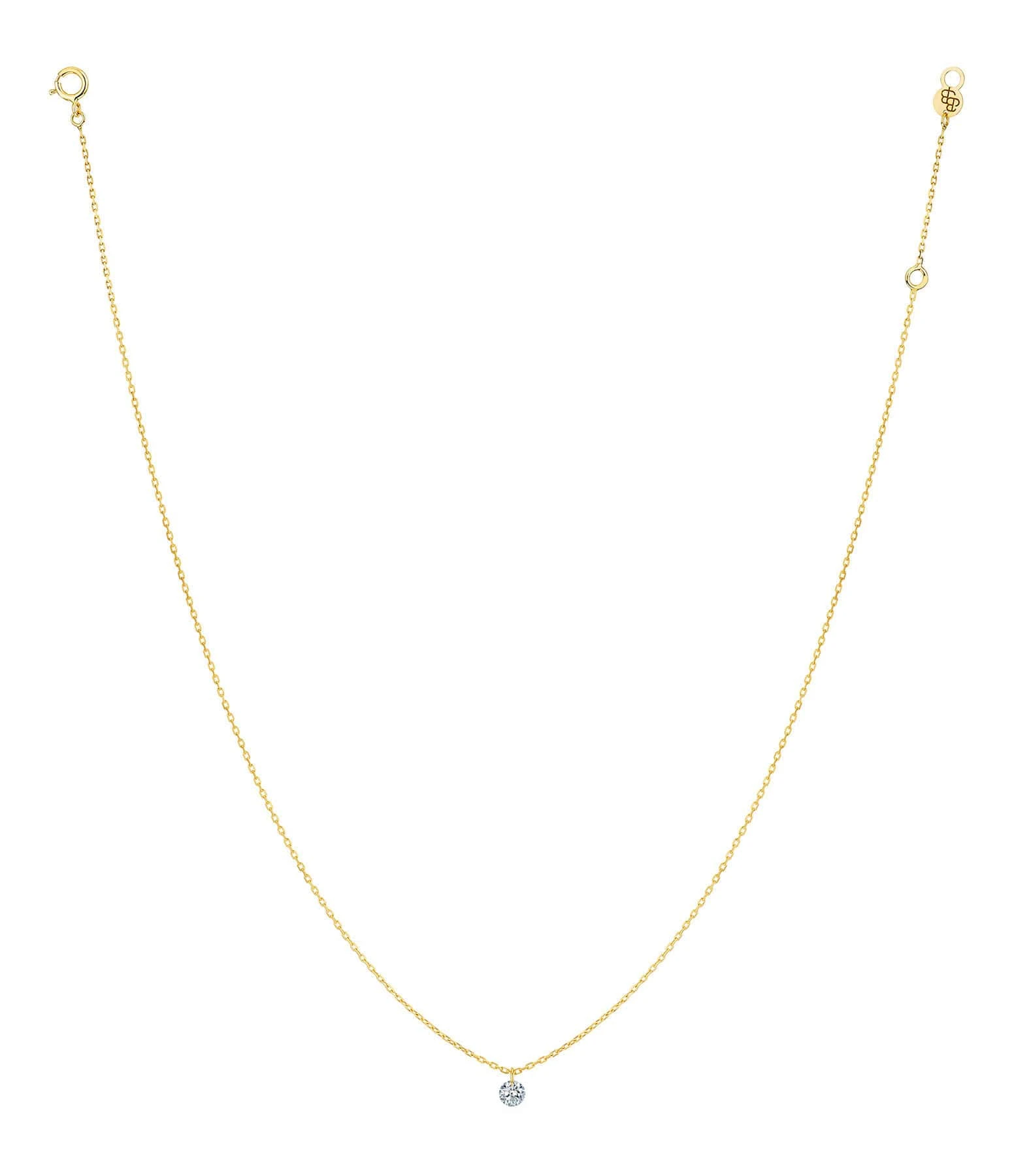 LA BRUNE & LA BLONDE Collier 360° Diamant Brillant 0,07 Or Jaune 2 LA BRUNE & LA BLONDE Collier 360° Diamant Brillant 0,07 Or Jaune – Image 2