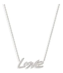 NAVA JOAILLERIE Collier Love O Diamants Or Blanc
