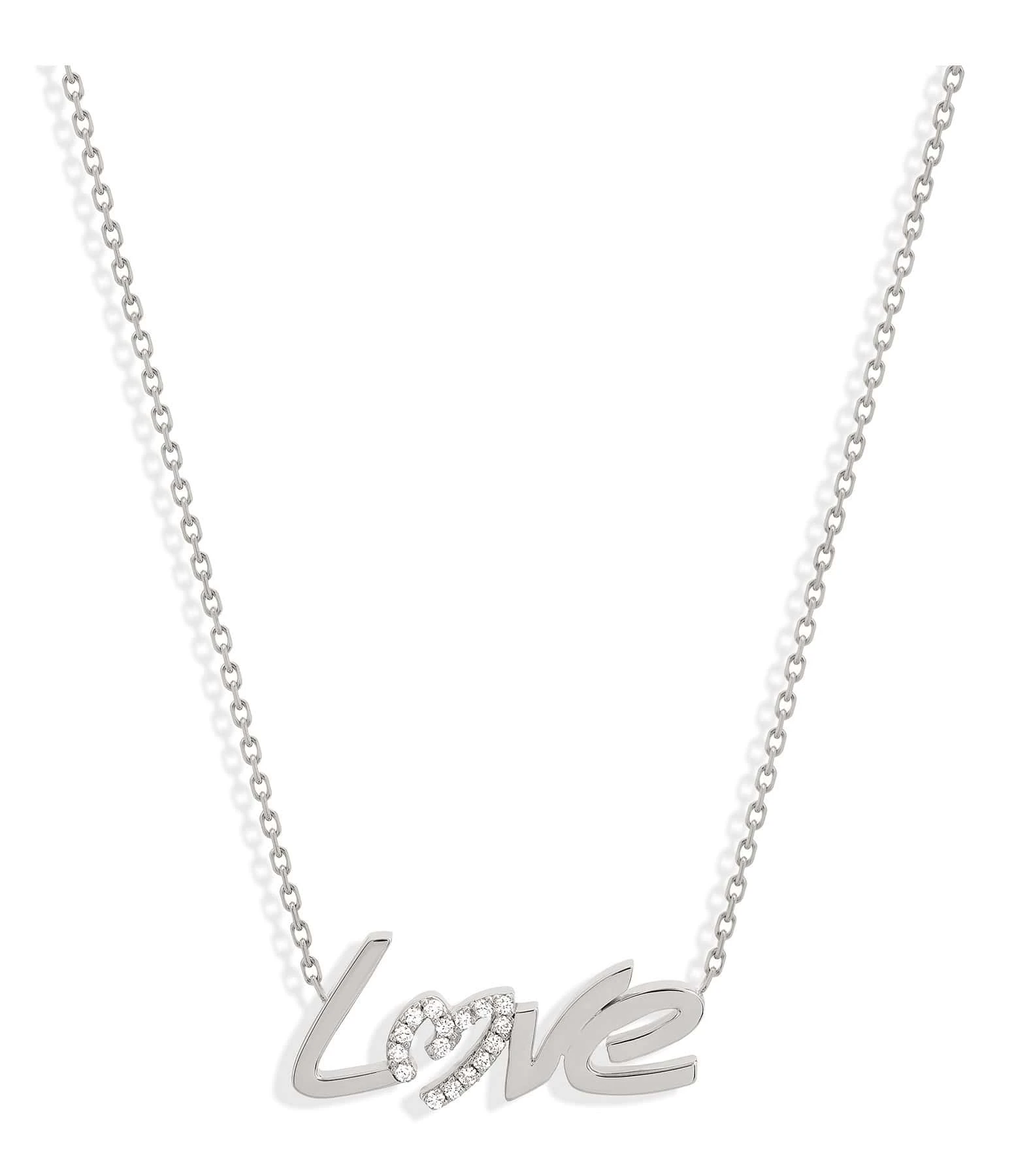 NAVA JOAILLERIE Collier Love O Diamants Or Blanc 1 NAVA JOAILLERIE Collier Love O Diamants Or Blanc