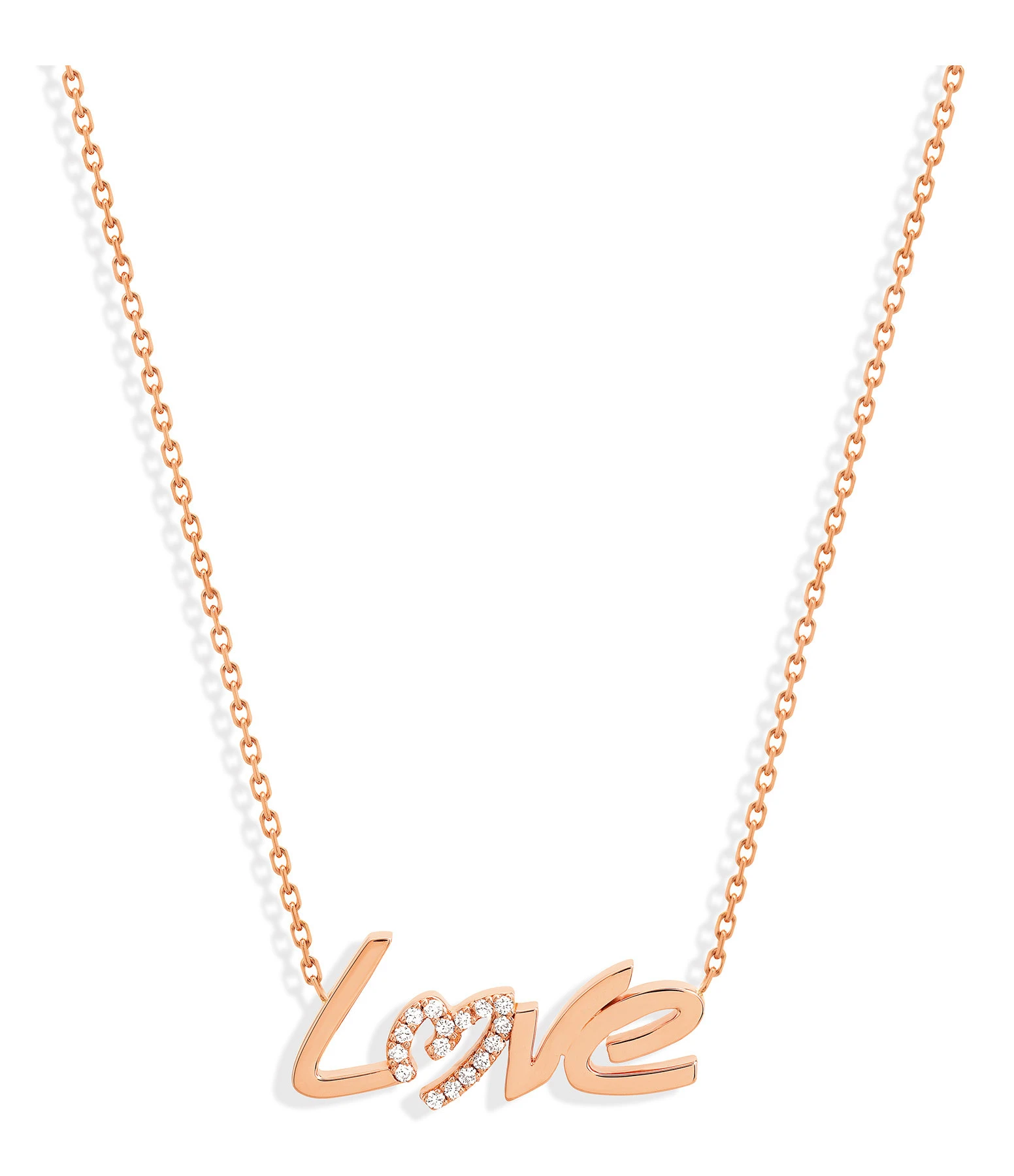 NAVA JOAILLERIE Collier Love O Diamants Or Rose 1 NAVA JOAILLERIE Collier Love O Diamants Or Rose