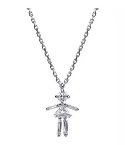 LITTLE ONES Collier Emblématique Fille Or Blanc Diamants