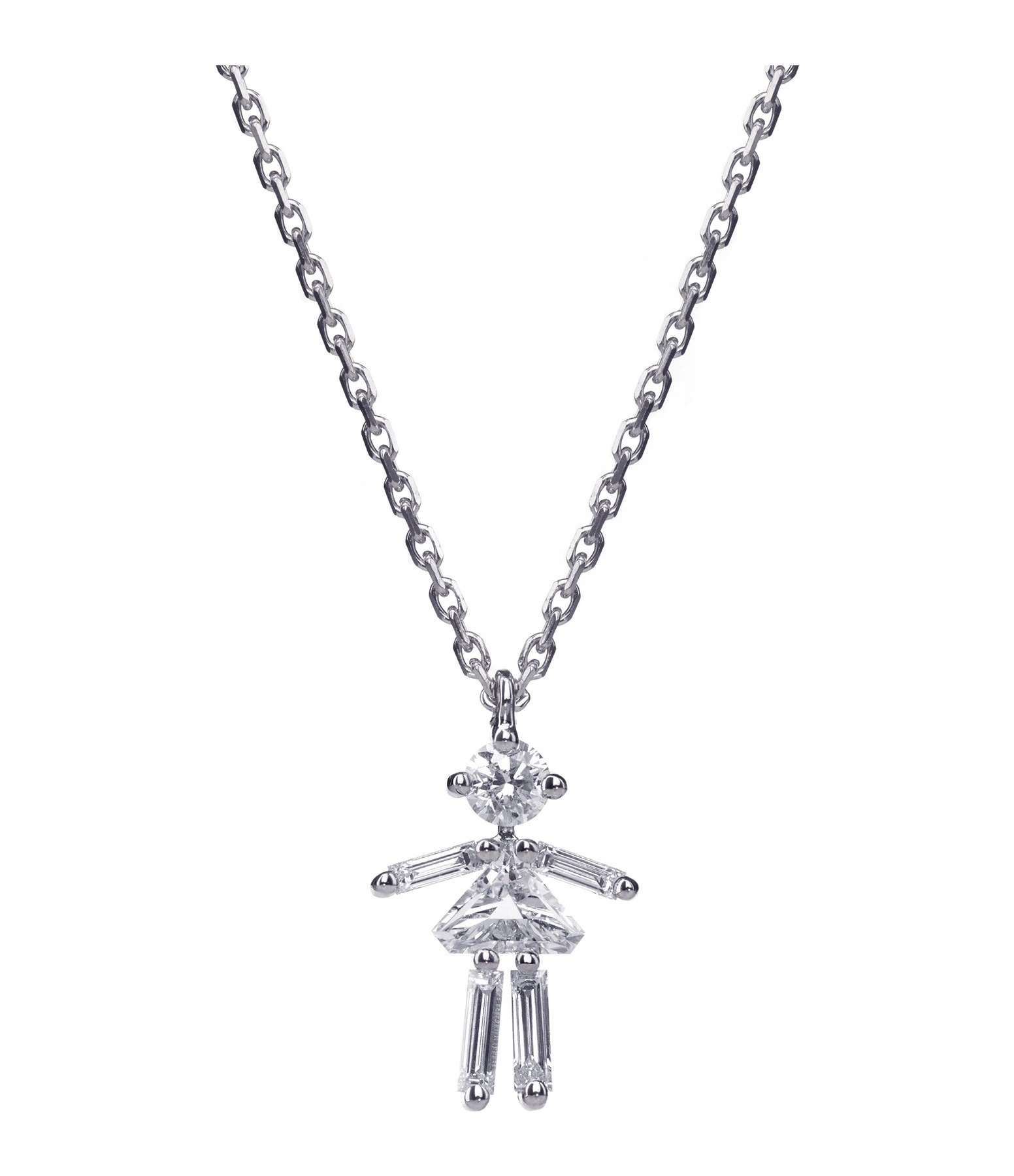 LITTLE ONES Collier Emblématique Fille Or Blanc Diamants