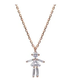 LITTLE ONES Collier Emblématique Fille Or Rose Diamants