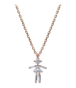 LITTLE ONES Collier Emblématique Mini Fille Or Rose Diamants