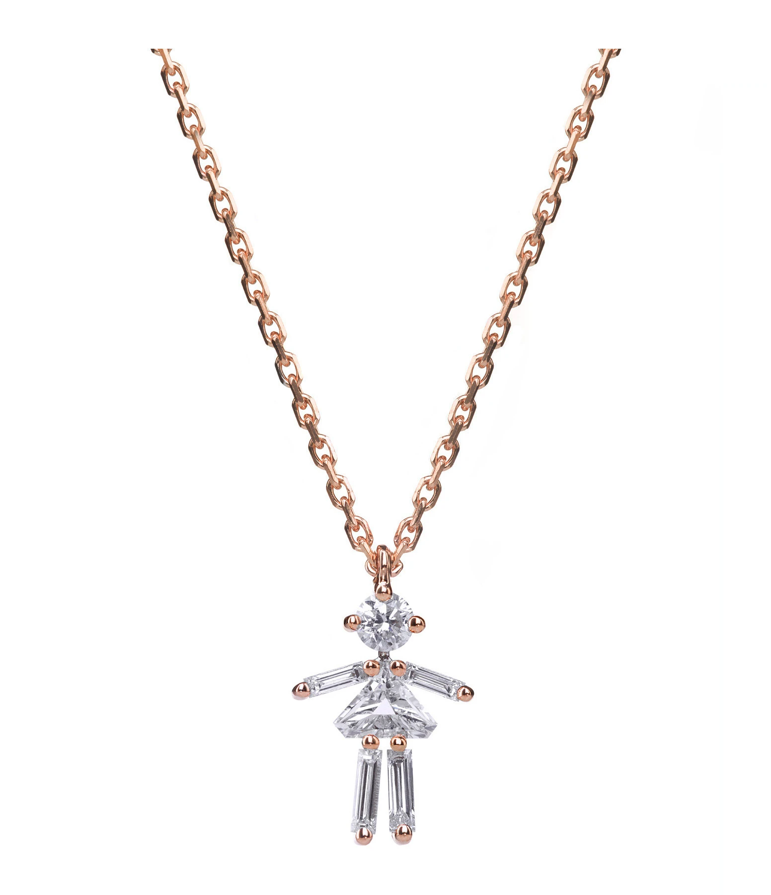 LITTLE ONES Collier Emblématique Mini Fille Or Rose Diamants 1 LITTLE ONES Collier Emblématique Mini Fille Or Rose Diamants