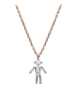 LITTLE ONES Collier Emblématique Mini Garçon Or Rose Diamants