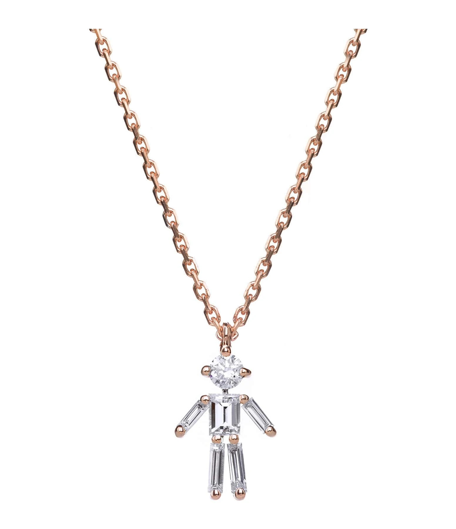 LITTLE ONES Collier Emblématique Mini Garçon Or Rose Diamants 1 LITTLE ONES Collier Emblématique Mini Garçon Or Rose Diamants
