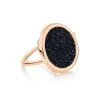 Ginette NY Bague Disc Or Rose Blue Sand Stone