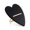 Ginette NY Bague Angèle Jumbo Cœur Or Rose Onyx