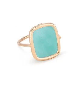 Ginette NY Bague Antique Amazonite Or Rose