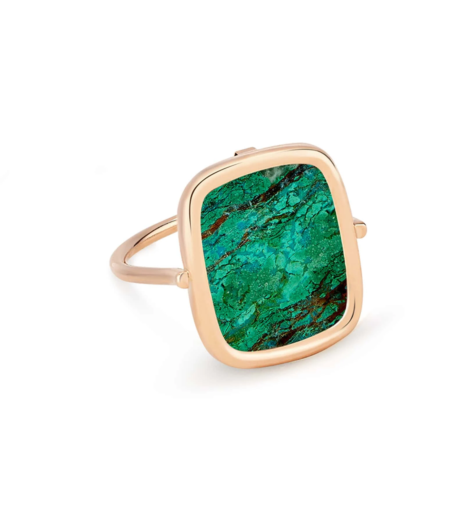 Ginette NY Bague Antique Chrysocolle Or Rose 1 Ginette NY Bague Antique Chrysocolle Or Rose