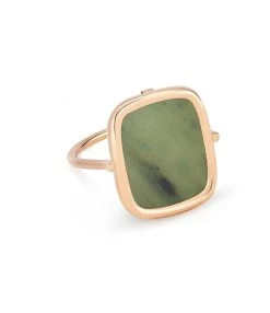 Ginette NY Bague Antique Jade Or Rose