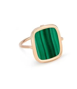 Ginette NY Bague Antique Malachite Or Rose
