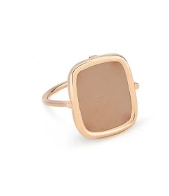 Ginette NY Bague Antique Pierre De Lune Or Rose