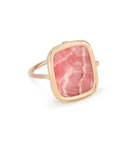 Ginette NY Bague Antique Rhodocrosite Or Rose
