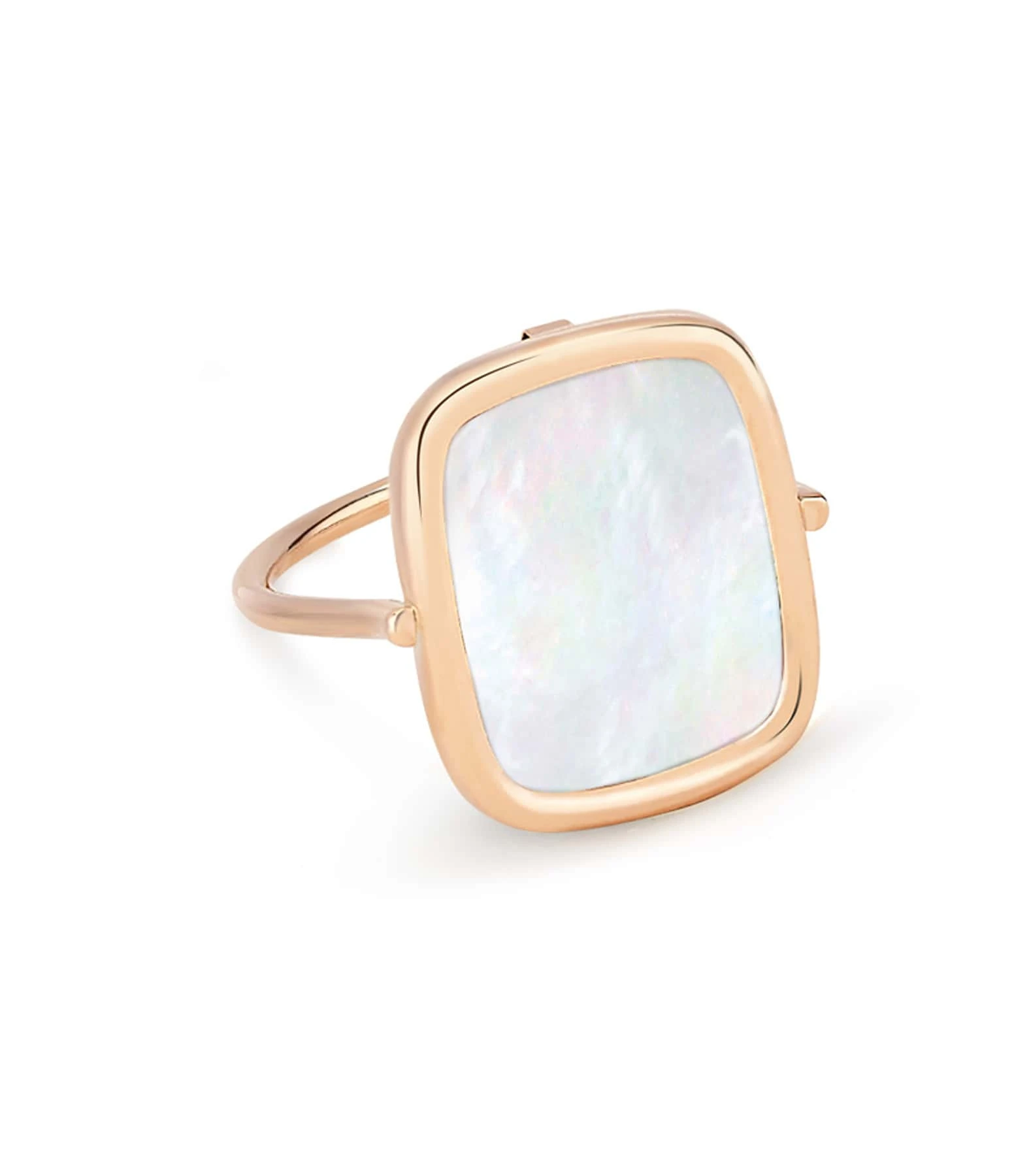 Ginette NY Bague Antique Nacre Blanche Or Rose 1 Ginette NY Bague Antique Nacre Blanche Or Rose