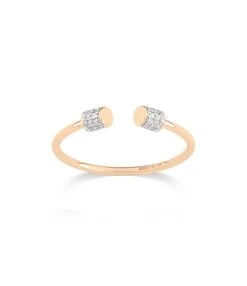Ginette NY Bague Choker Single Or Rose Diamants
