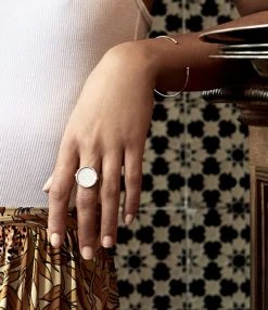 Ginette NY Bague Disc Or Rose Diamants -Shaker Jewels Magasin rdd2 3 1