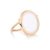 Ginette NY Bague Disc Or Rose Agate Blanche