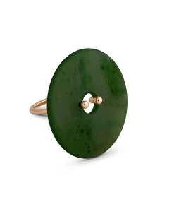 Ginette NY Bague Donut Large Jade Or Rose