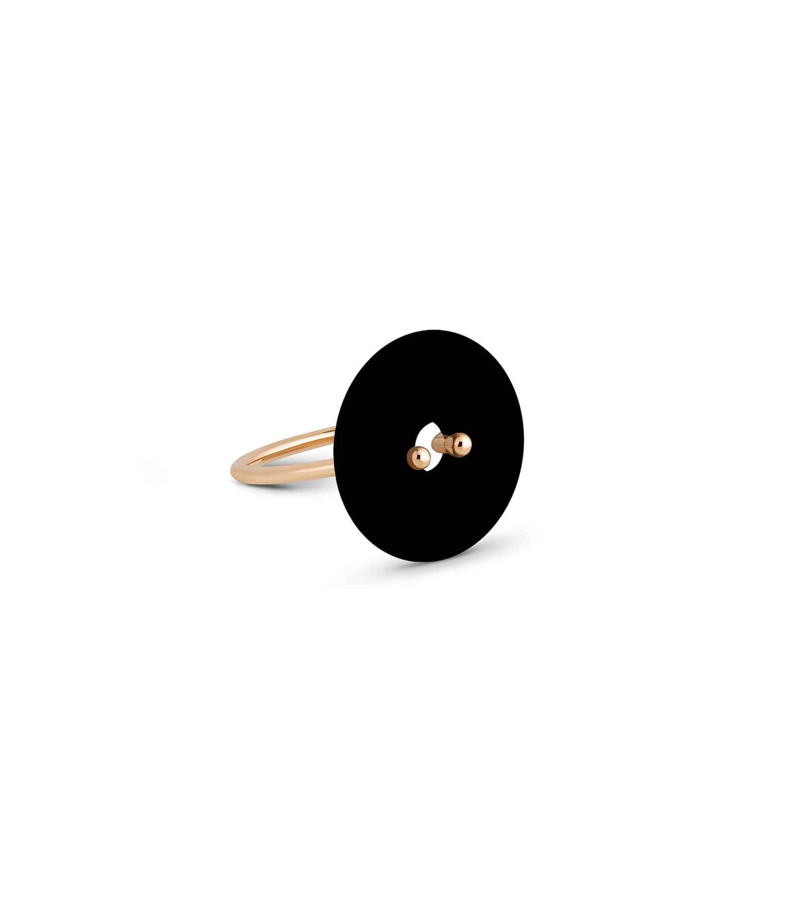 Ginette NY Bague Donut Onyx Or Rose 1 Ginette NY Bague Donut Onyx Or Rose