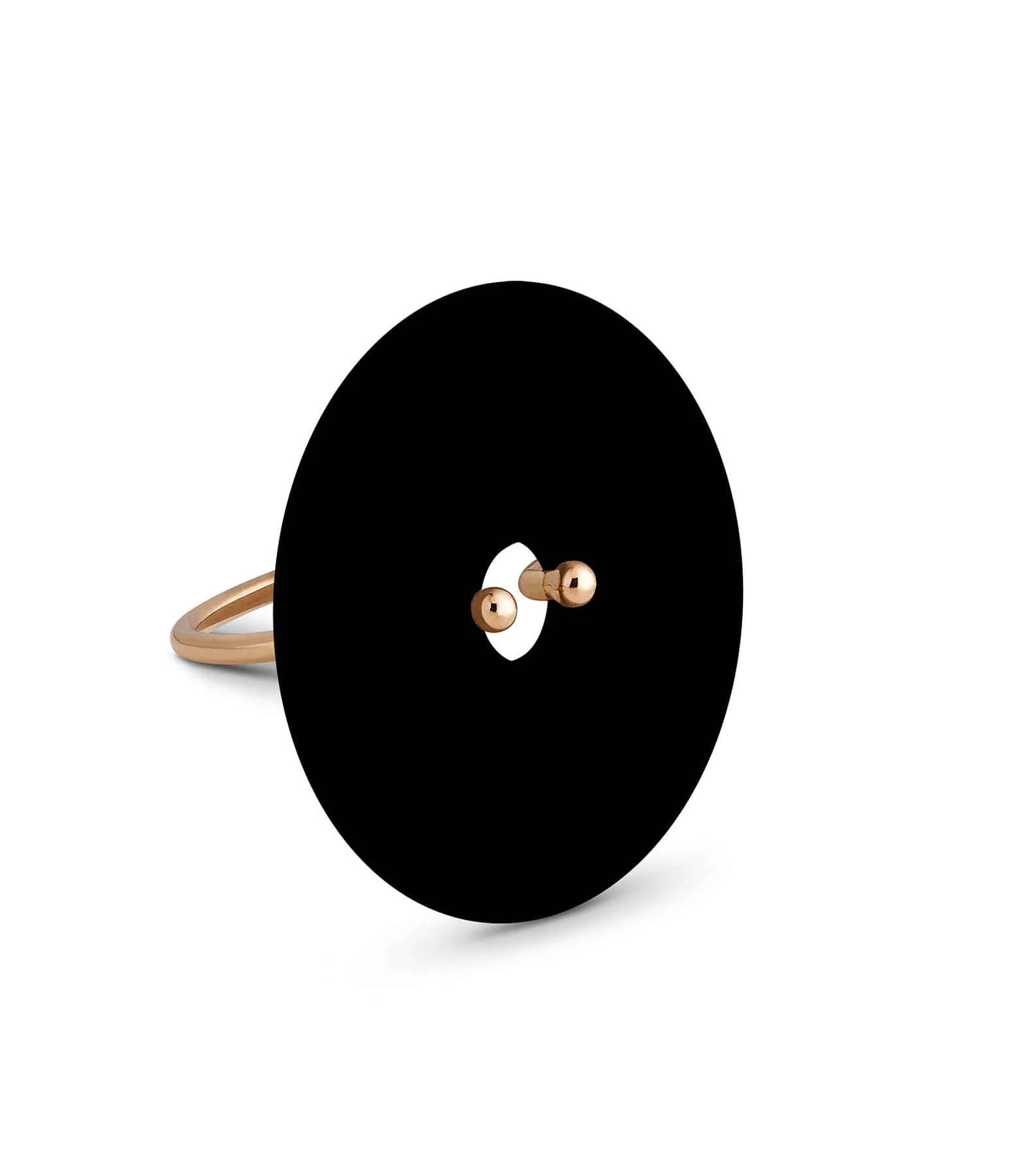 Ginette NY Bague Donut Large Onyx Or Rose 1 Ginette NY Bague Donut Large Onyx Or Rose