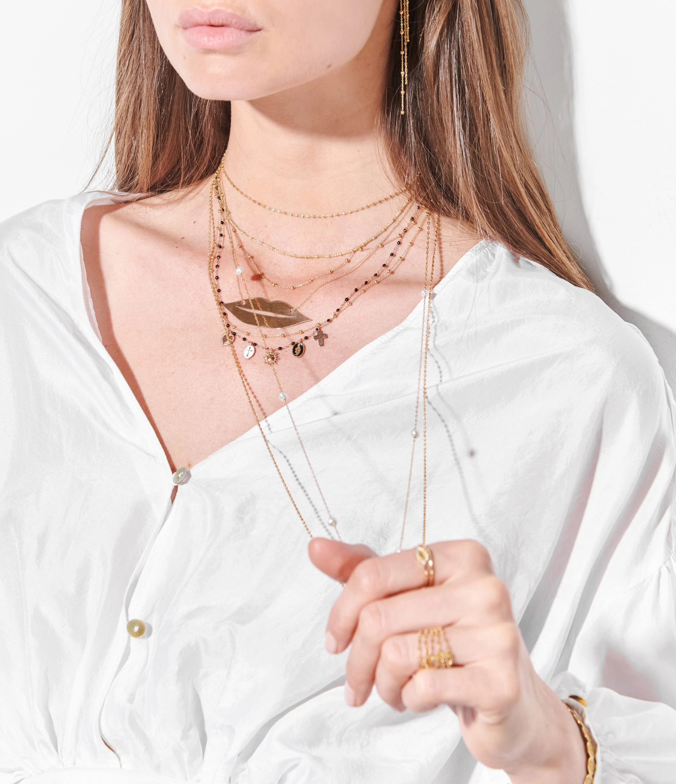 Ginette NY Collier French Kiss Jumbo Or Rose 3 Ginette NY Collier French Kiss Jumbo Or Rose – Image 3