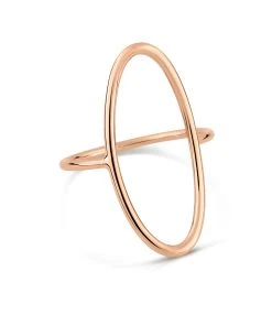 Ginette NY Bague Ellipses & Sequins Or Rose