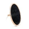 Ginette NY Bague Ellipse GM Blue Sand Stone Or Rose