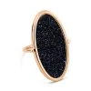 Ginette NY Bague Ellipse PM Blue Sand Stone Or Rose
