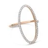 Ginette NY Bague Ellipses & Sequins Or Rose Diamants