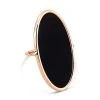 Ginette NY Bague Ellipse Onyx Or Rose