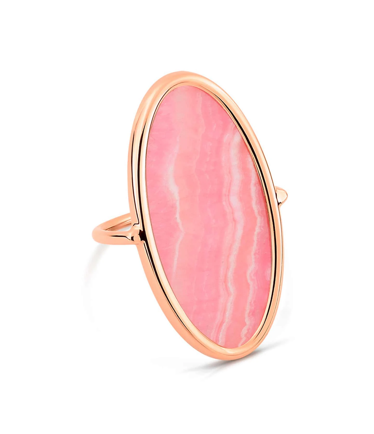 Ginette NY Bague Ellipse Rhodocrosite Or Rose 1 Ginette NY Bague Ellipse Rhodocrosite Or Rose