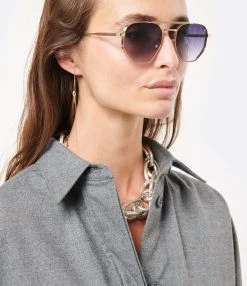 RENDEL PARIS Lunettes De Soleil Bill Doré Gradient Blue -Shaker Jewels Magasin rende look20210621 287