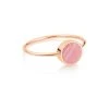Ginette NY Bague Ever Mini Disc Rhodocrosite Or Rose