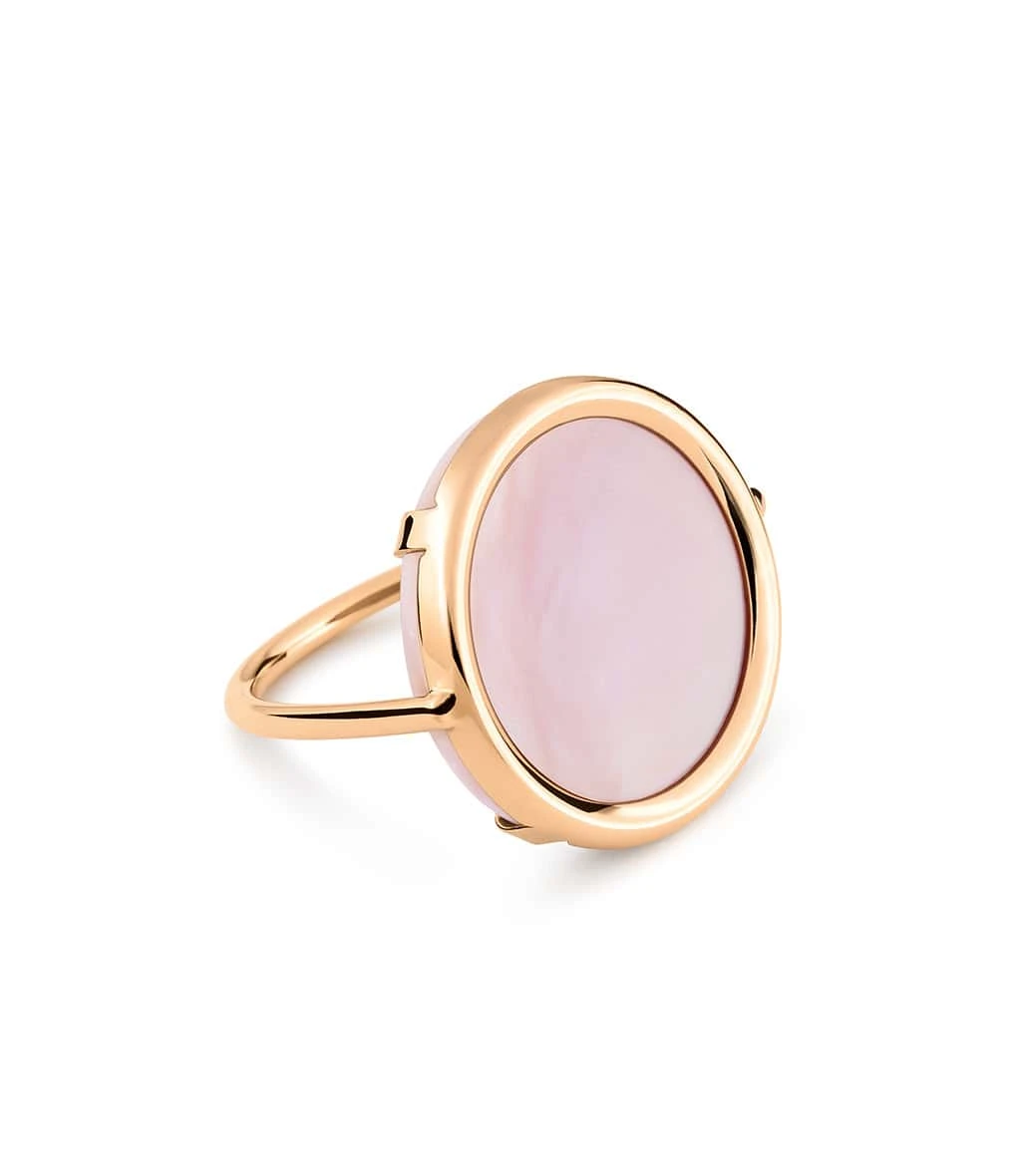 Ginette NY Bague Disc Or Rose Nacre Rose 1 Ginette NY Bague Disc Or Rose Nacre Rose