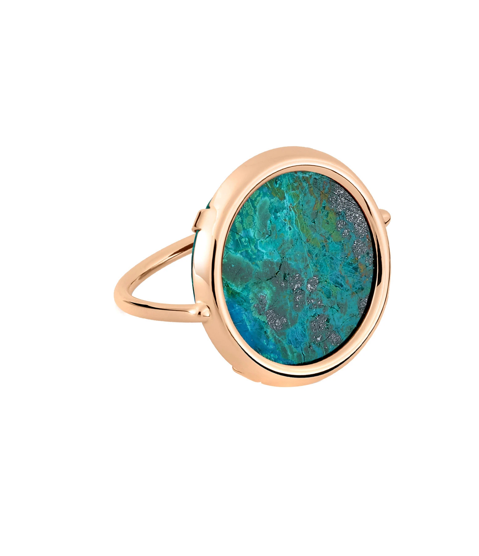 Ginette NY Bague Jala Disc Chrysocolle Or Rose 1 Ginette NY Bague Jala Disc Chrysocolle Or Rose