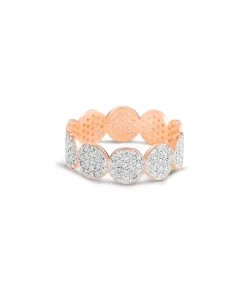Ginette NY Bague Mini Ever Diamants Or Rose